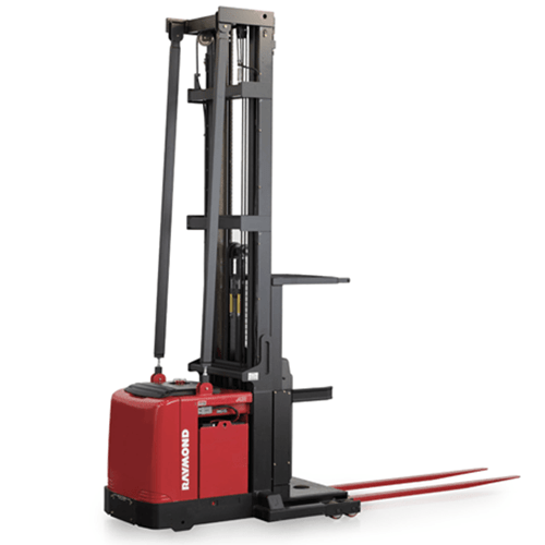Red Raymond order picker forklift